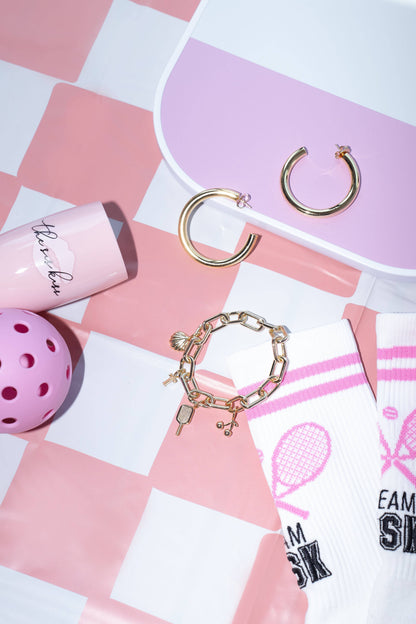 Silver Token Charm Bracelet | Gold & Silver | Adjustable 