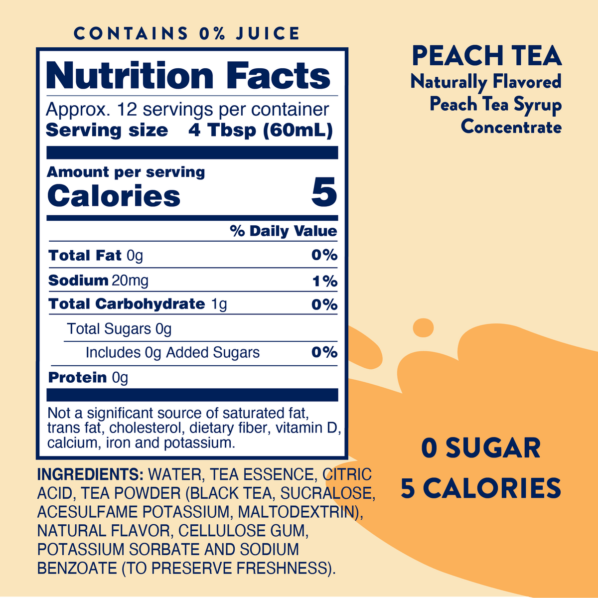 Sugar Free Peach Tea Concentrate