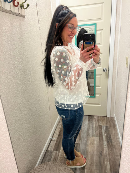 Page Polka dot Mesh top with Cami