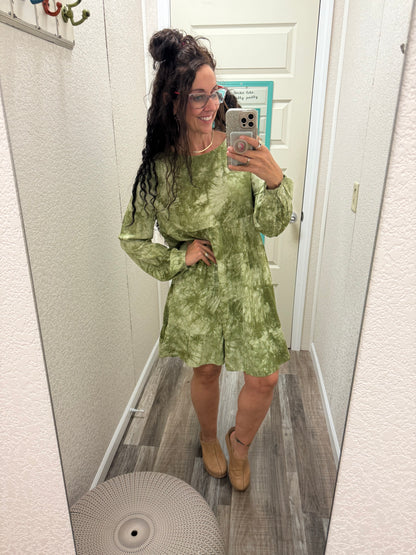 Sea of Green Tie Dye Dress