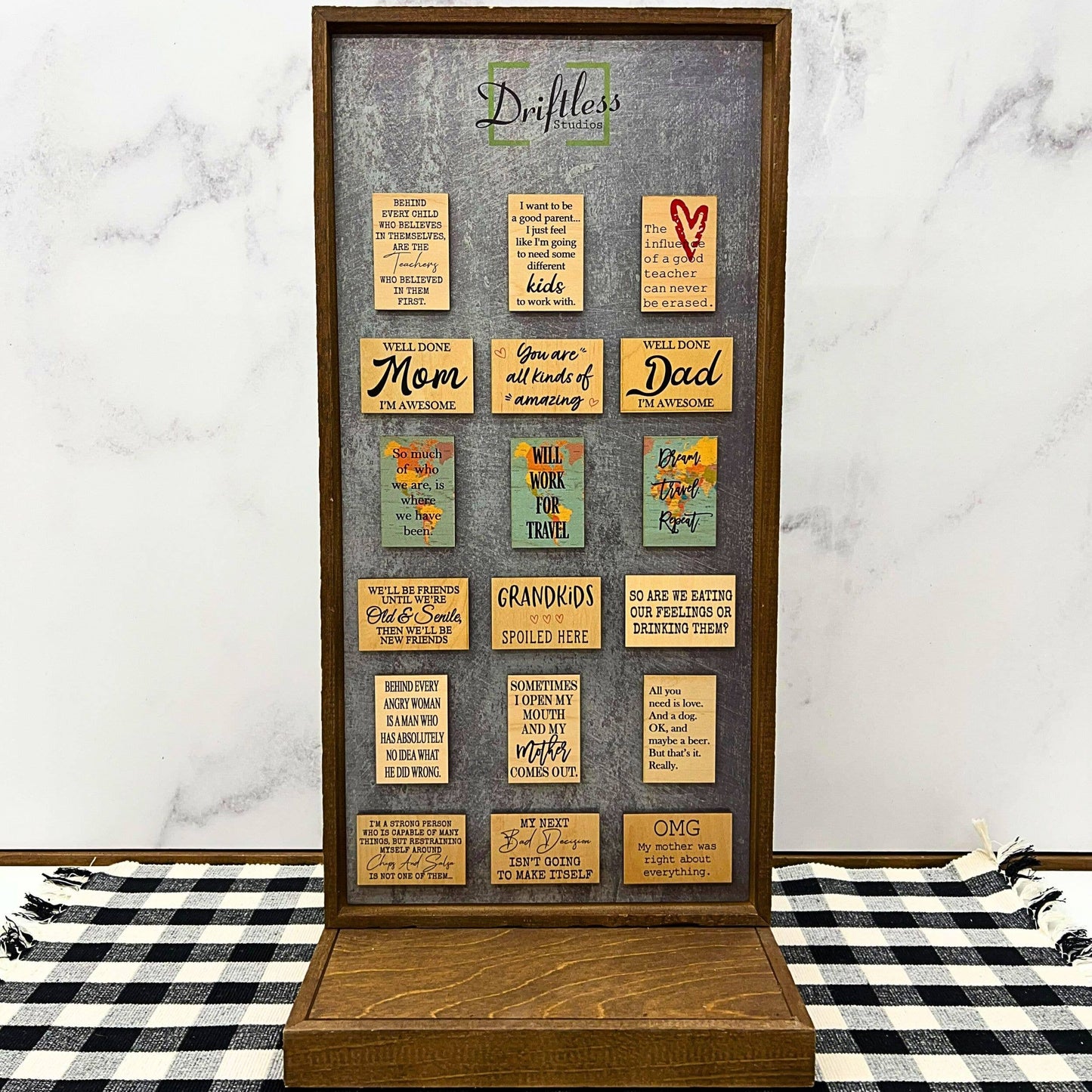 Dream Travel Repeat - Wood Magnet-l