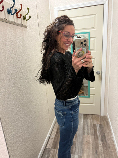 Destiny Cropped Loose Knit Sweater
