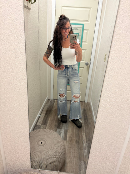 Who Dis Distressed High Rise Vintage Cropped Jeans