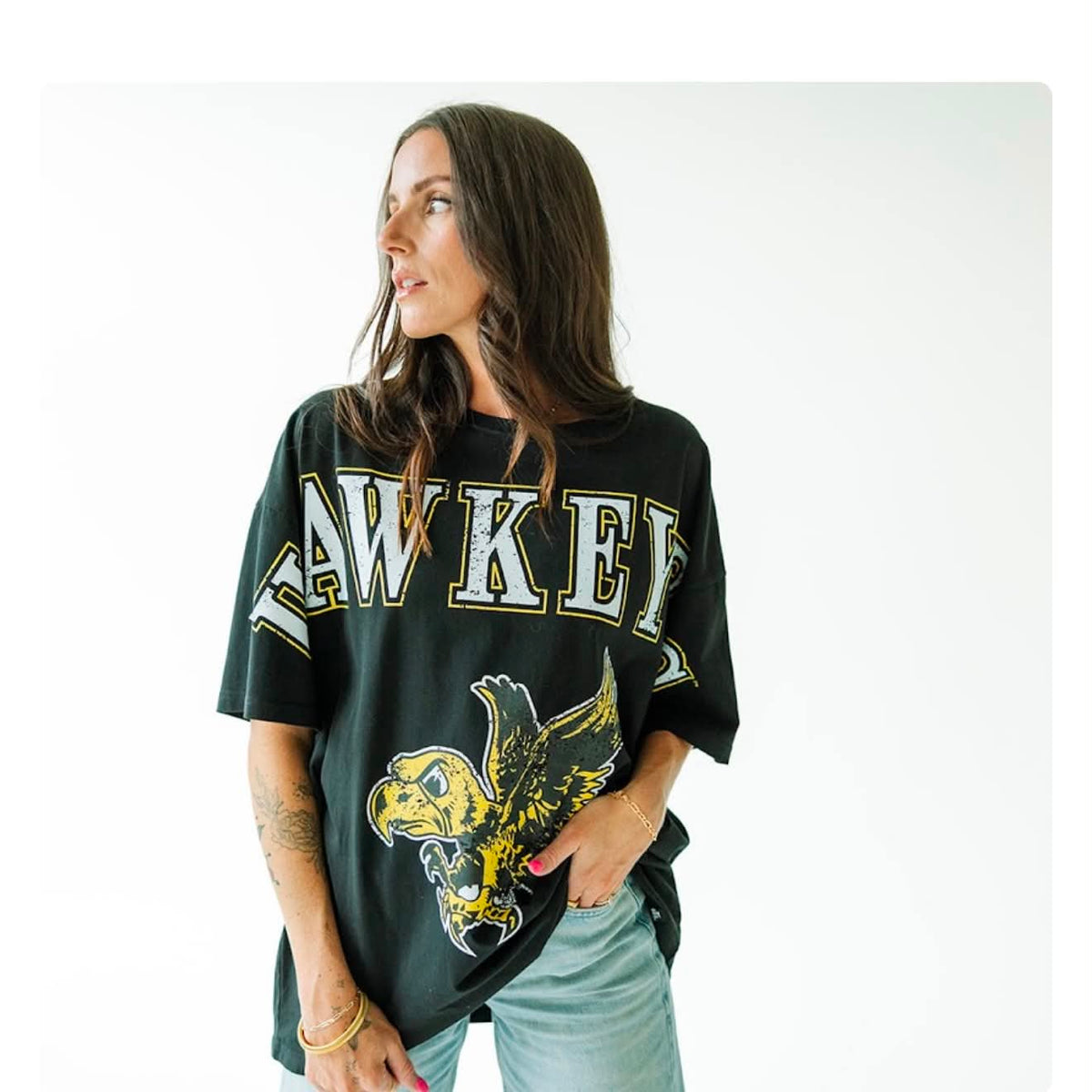 Iowa Hawkeyes Southern Split OS Band Tee