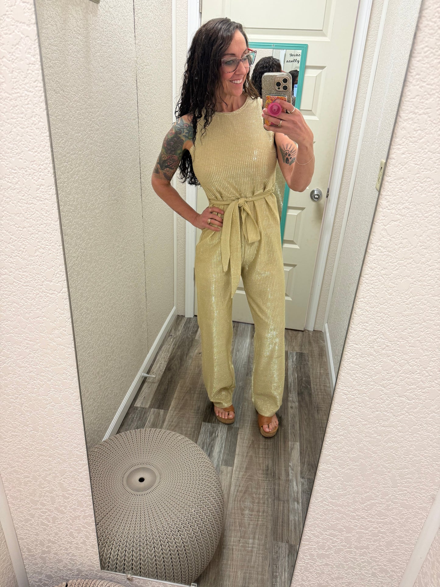 Golden Glitz & Glam Jumpsuit