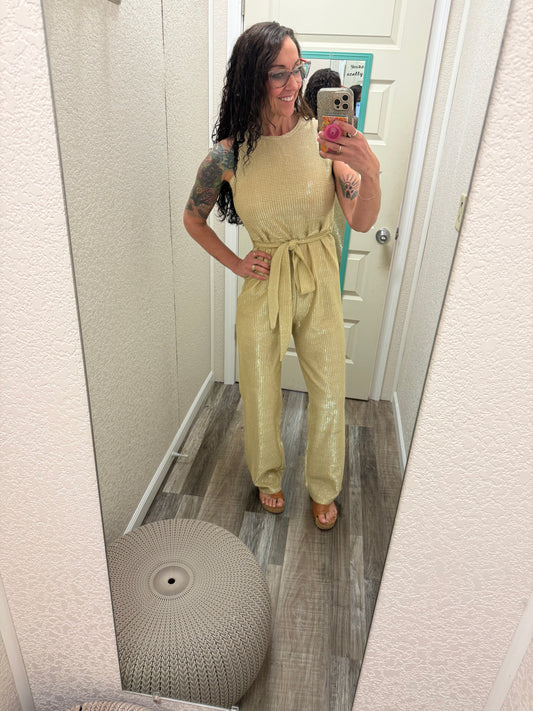 Golden Glitz & Glam Jumpsuit