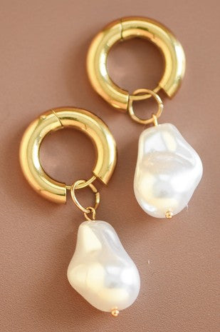 18 karat gold color non-tarnish drop earrings