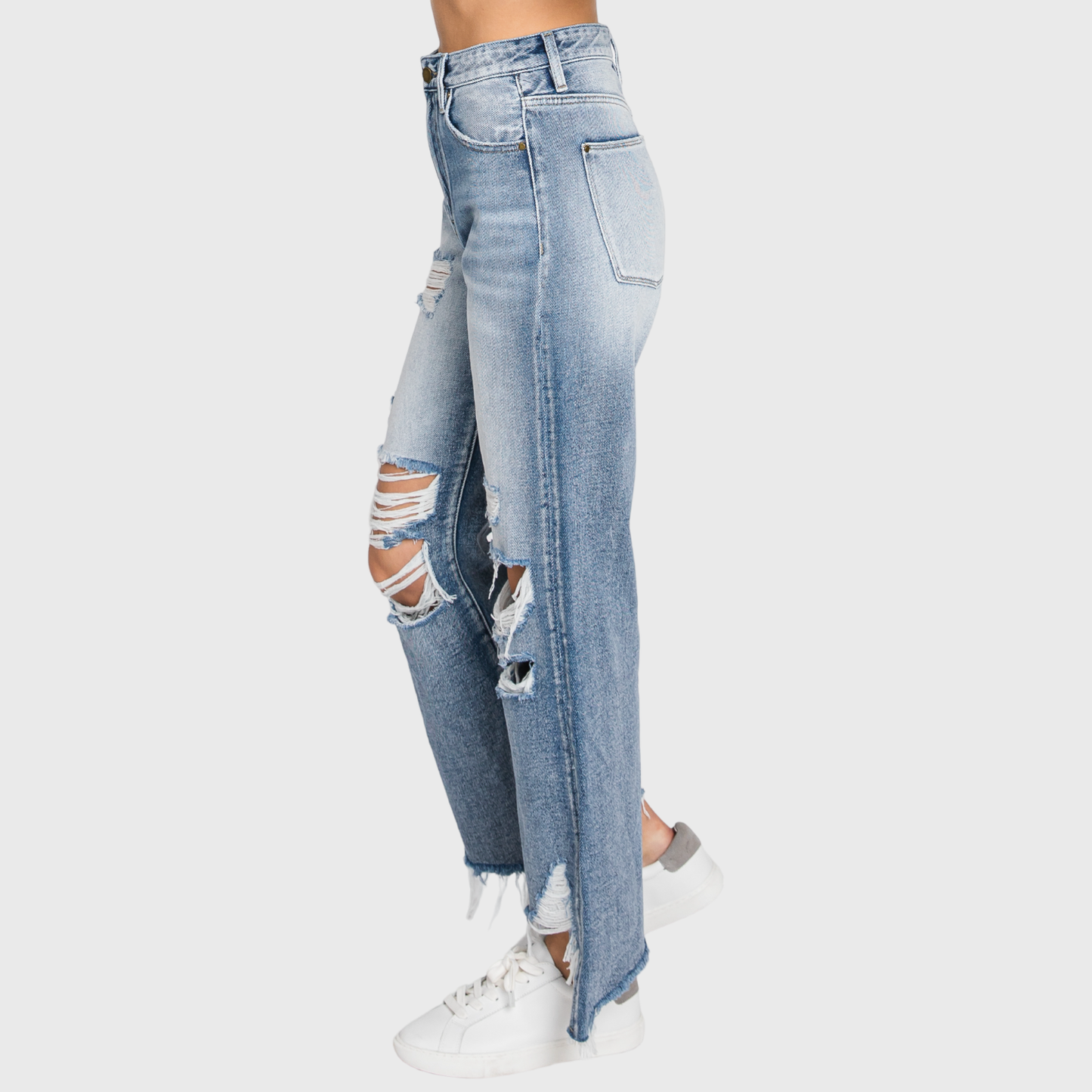 Who Dis Distressed High Rise Vintage Cropped Jeans