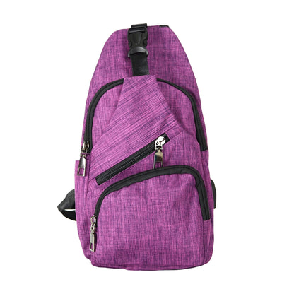 Plum Anti-theft Sling Daypack With USB Charging Port