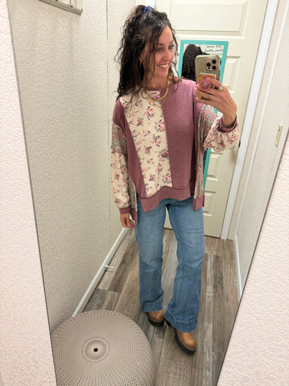 Burgundy Gardens Pullover