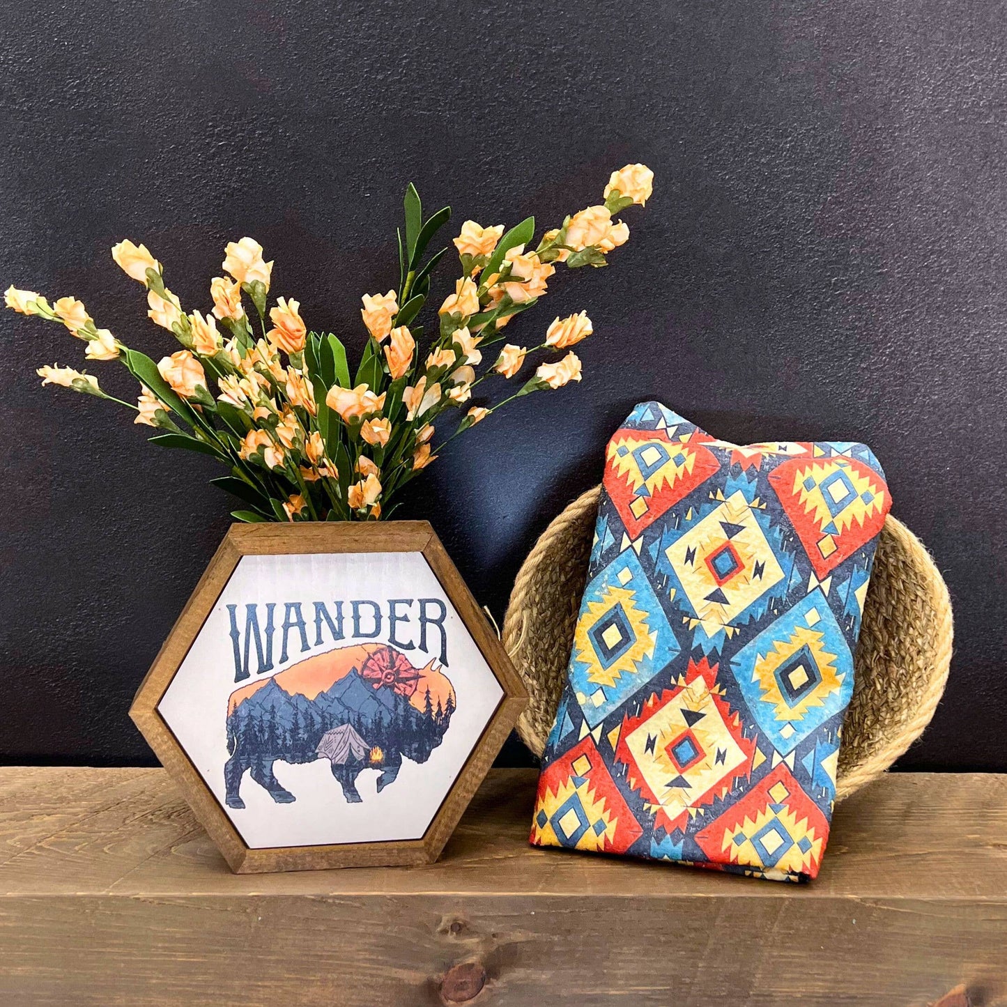 Southwestern Pattern Waffle Dish Towels - Western Home Goods