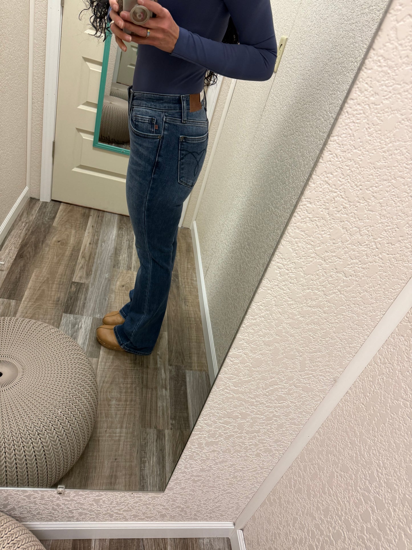 Thelma Thermal Fleece Lined Mid Rise Straight Fit Judy Blue Jeans