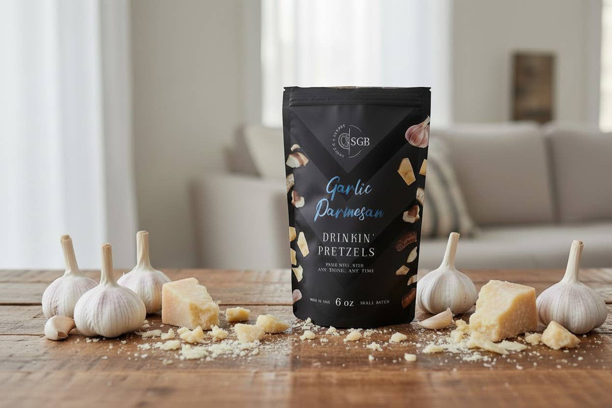 Garlic Parmesan Flavored Sourdough Pretzels - 6oz Pouch