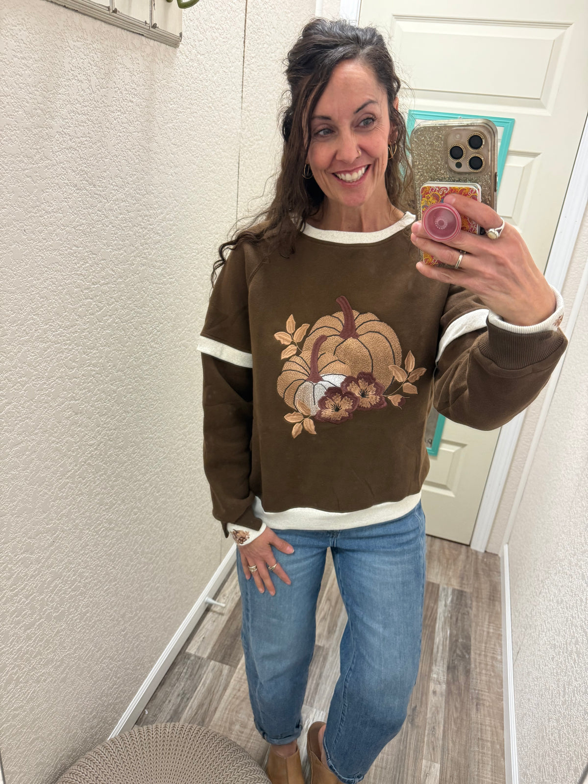 Pretty Harvest Bloom™ LayerPop™ Duo Cuff Sweatshirt