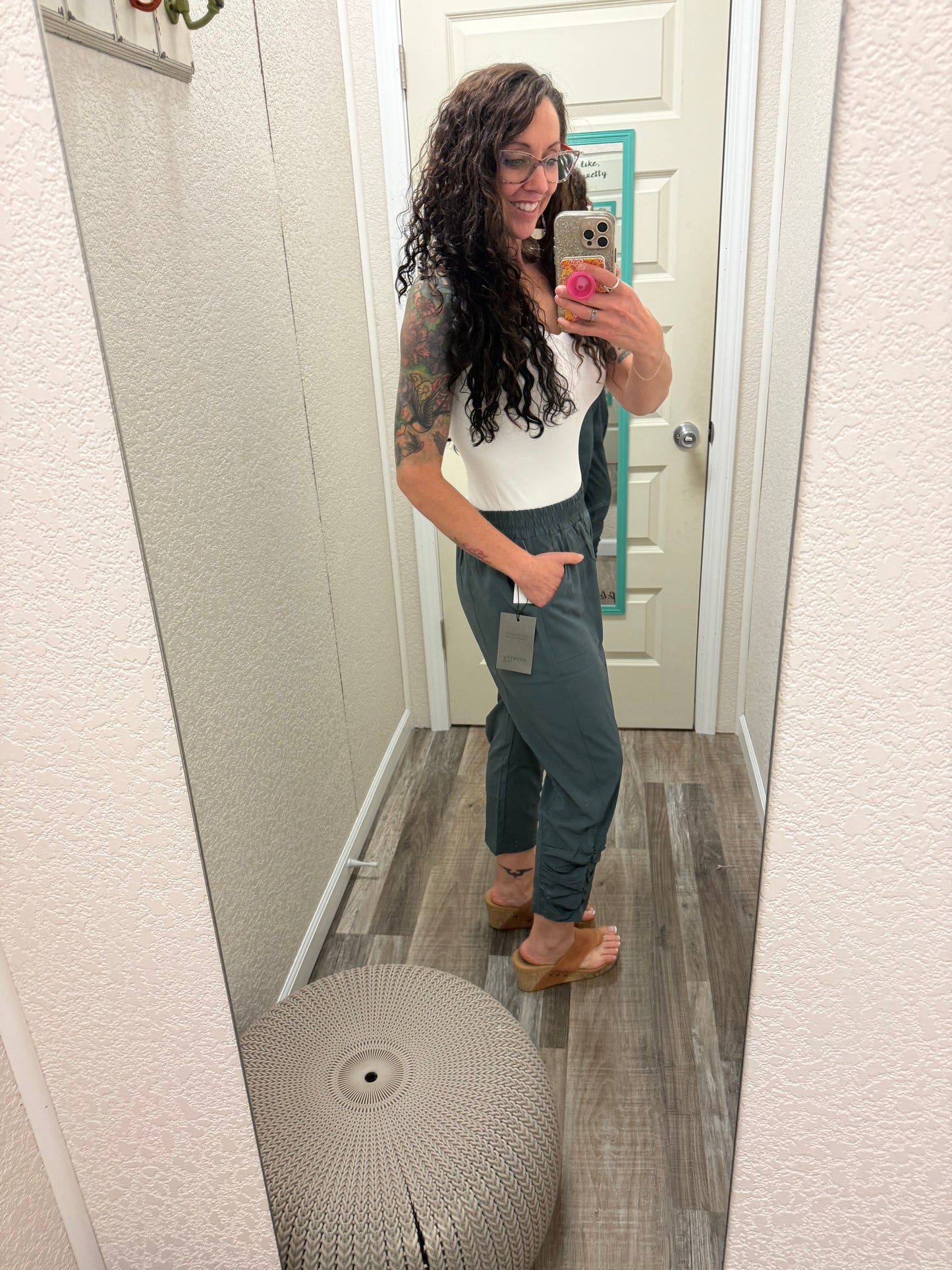 Swishie Swooshie Capris With Side Ruching