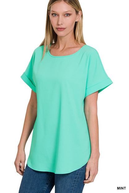 Bella - Mint - Dobby Sleeve Top