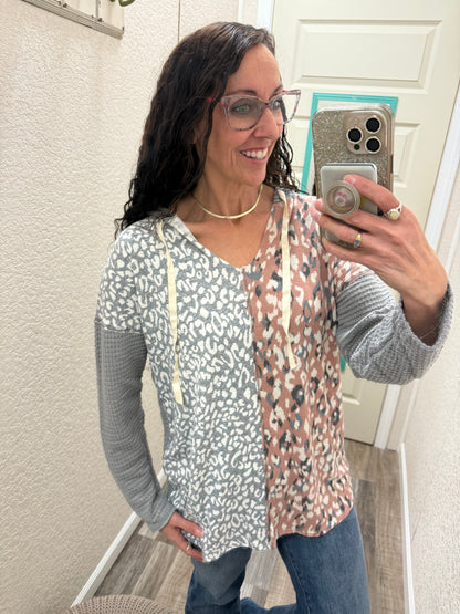 Dena waffle knit hoodie