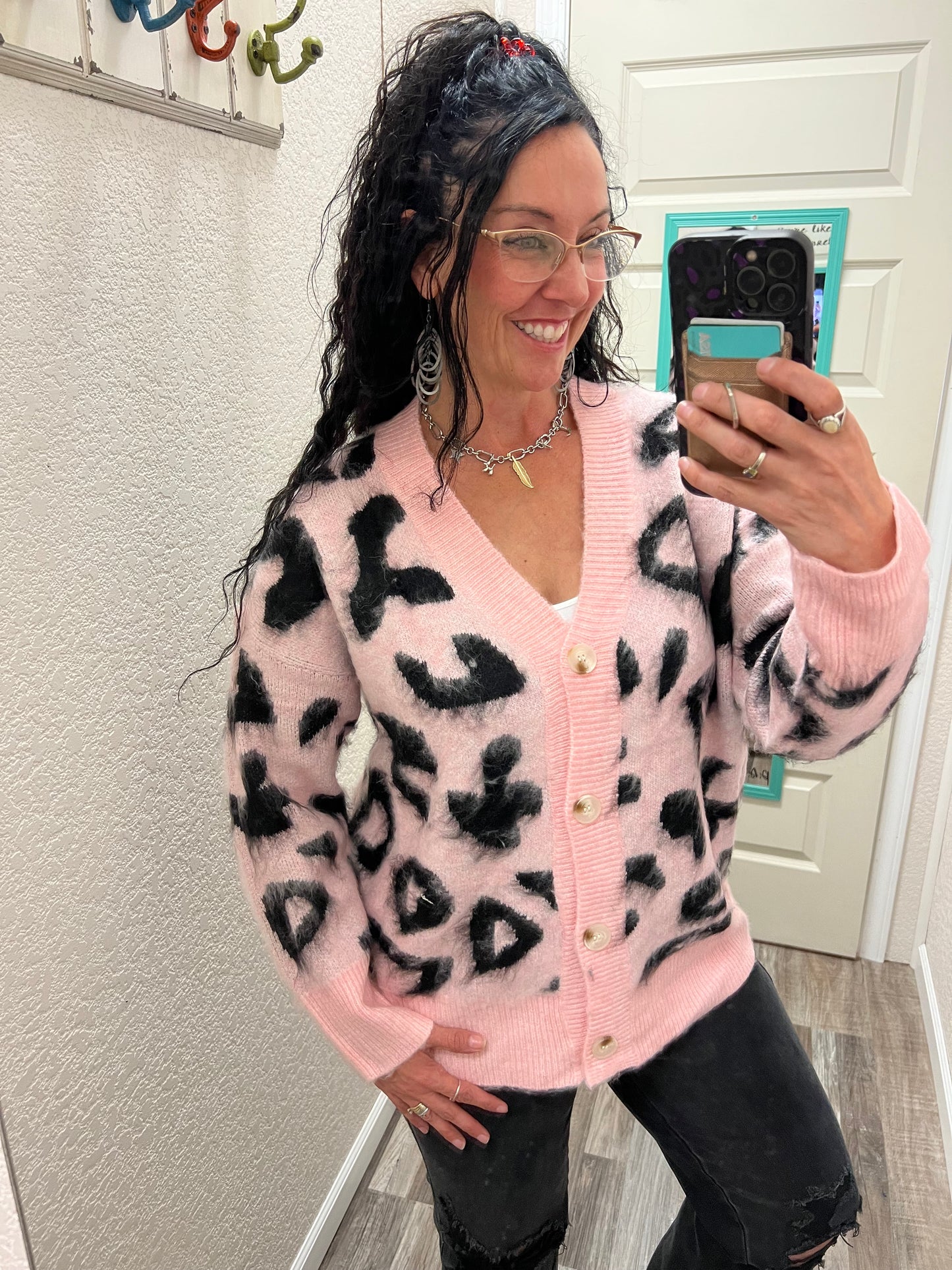 Mary Leopard V Neck Cardigan