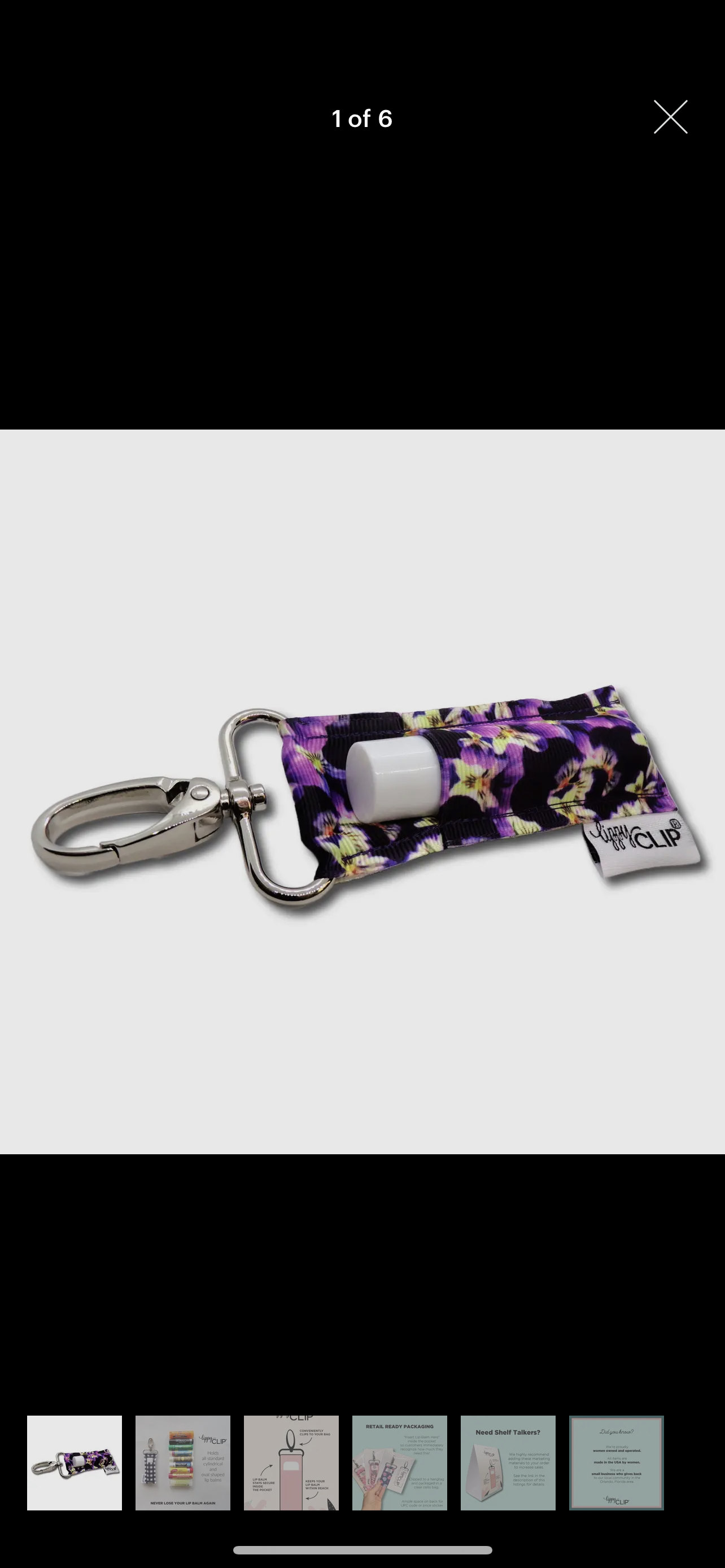 Purple Flowers LippyClipÂ® Lip Balm Holder