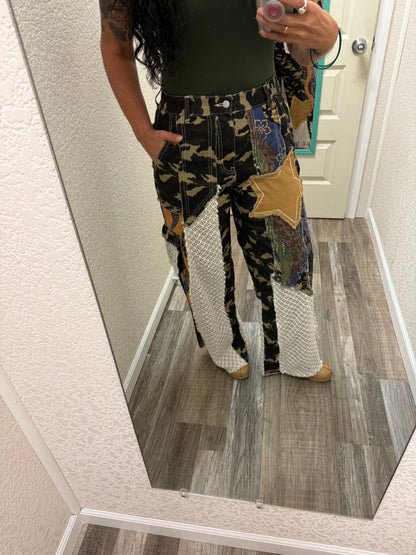 CamoStar Patchwork Wide Leg Pants
