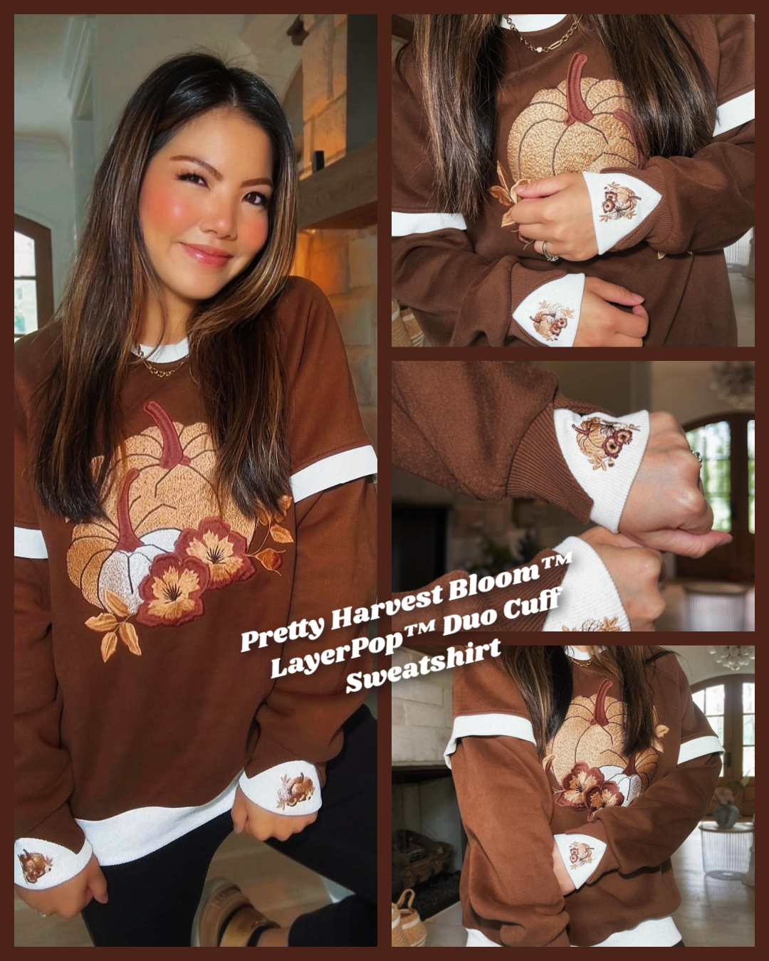 Pretty Harvest Bloom™ LayerPop™ Duo Cuff Sweatshirt