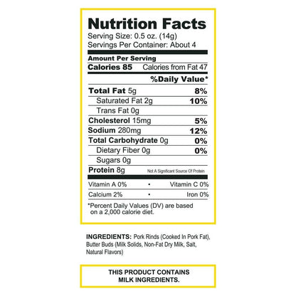 Salted Butter Pork Rinds  1.75oz Bag