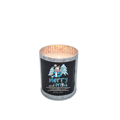 Winter Berry - Merry & Bright Soy Wax Candle - Rustic Tin Holiday Candles