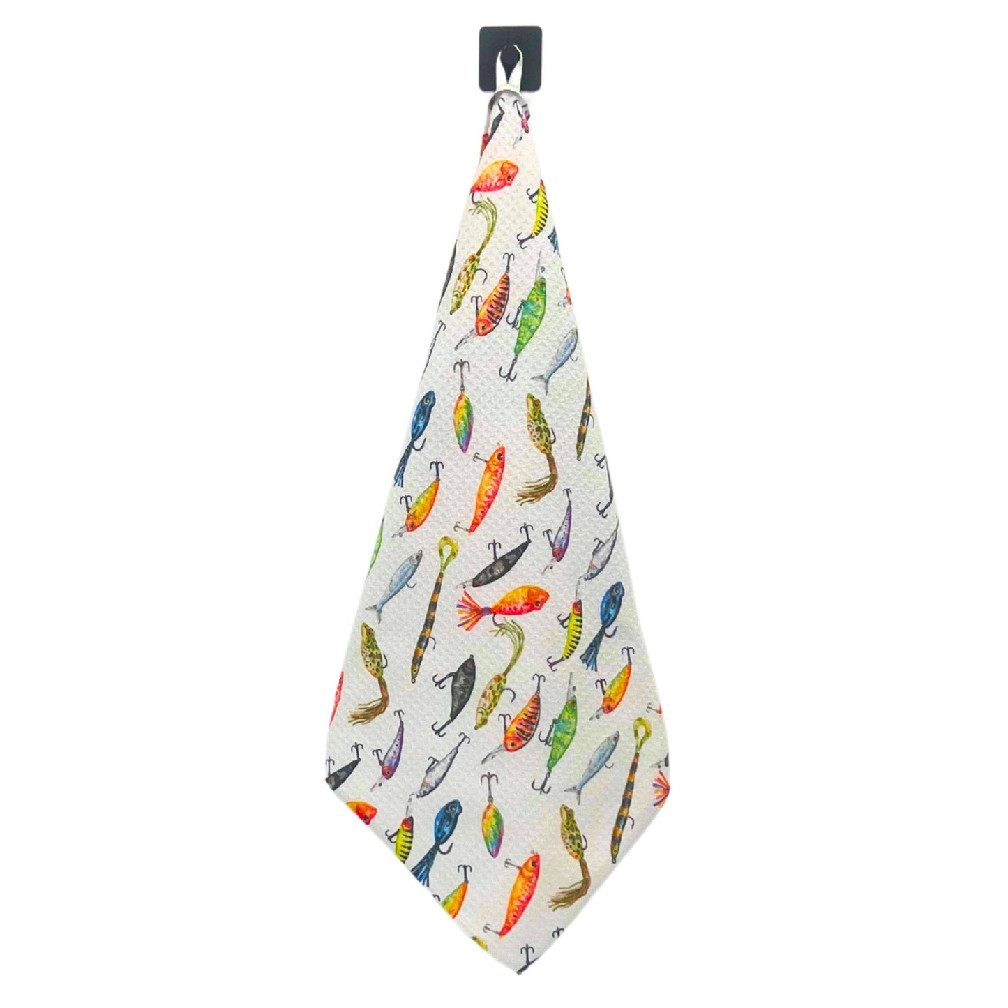 Grandpa's Tackle Box Camping Waffle Towel - Fathers Day