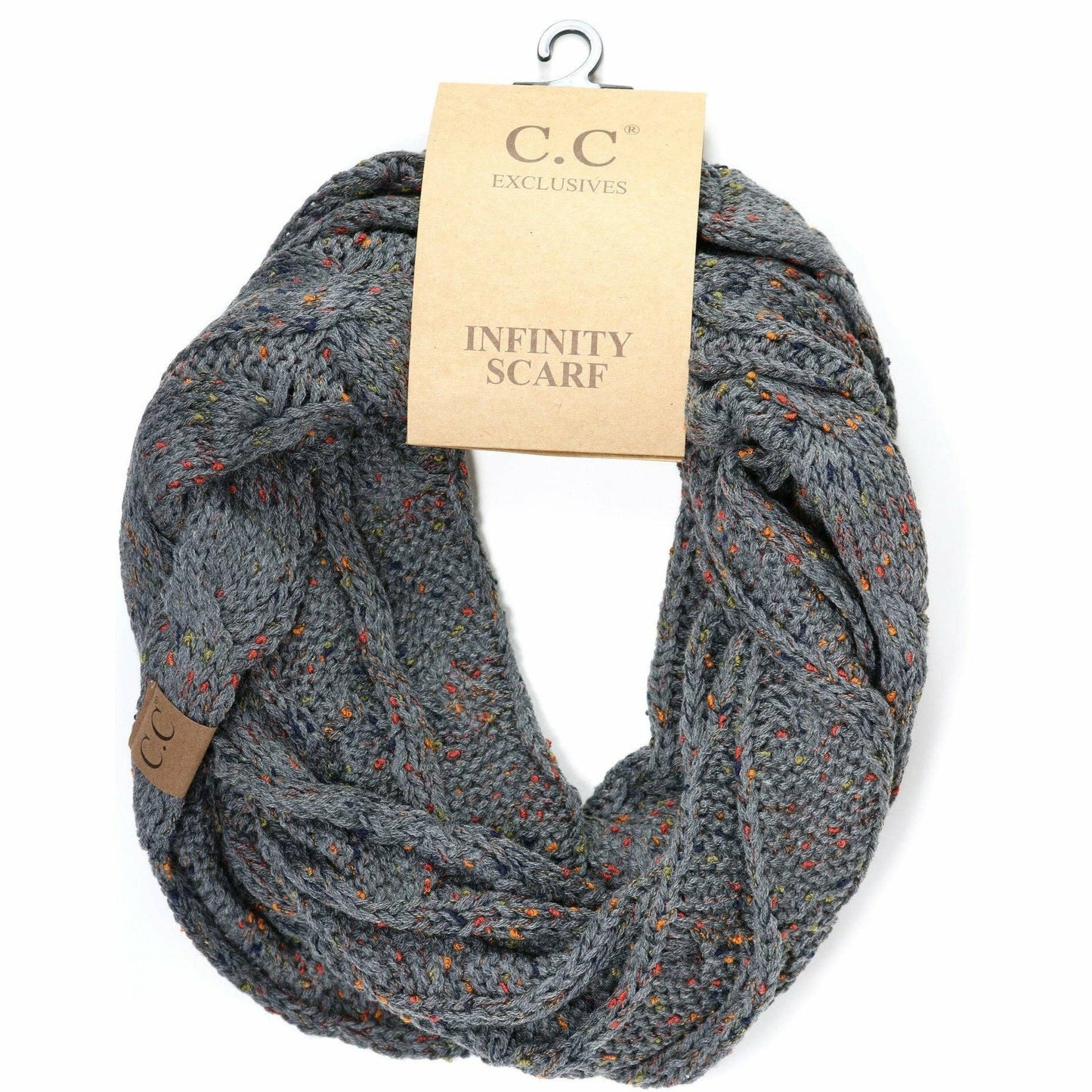 Oatmeal Flecked CC Infinity Scarf: