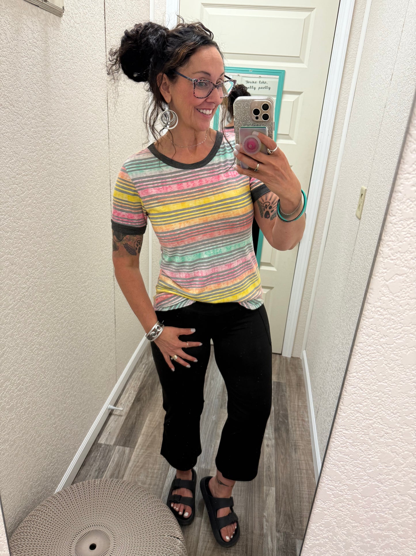 Summer Stripes Short Sleeve Top