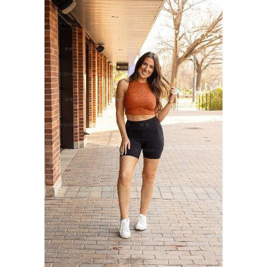 The Maggie - Black Biker Shorts 5 inch inseam
