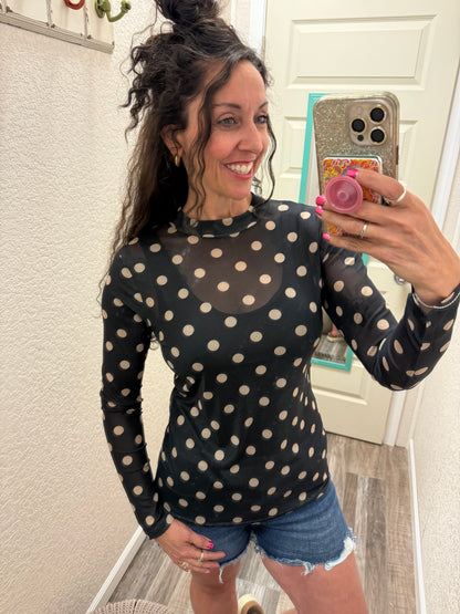 Kickoff season Black and Gold Mesh Top