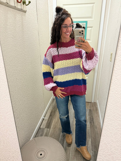 Stella Stripes Color Block Chunky Sweater