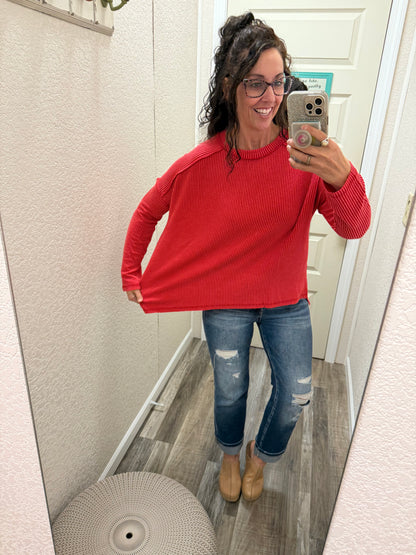 Alyssa Ribbed Long Sleeve Top
