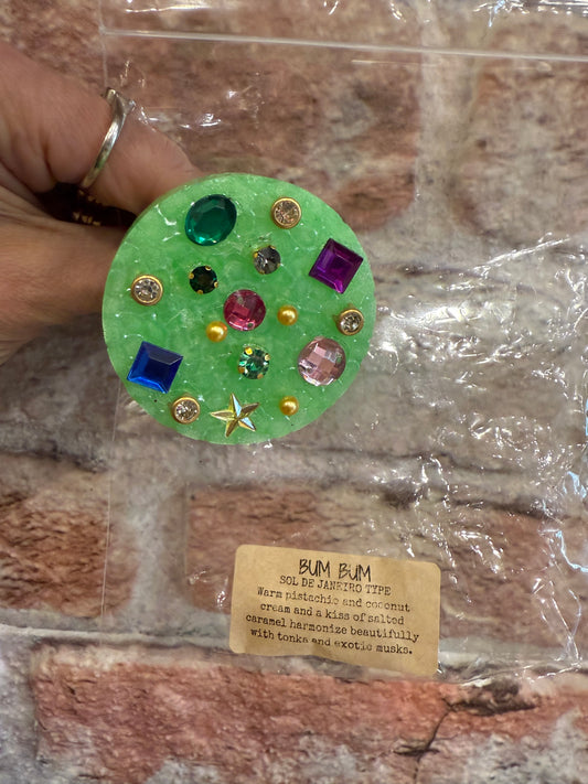 Green Jewels Vent Clip Freshie -Bum Bum scent