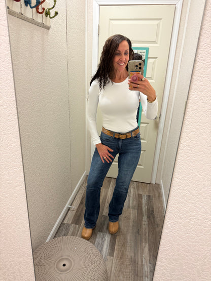 One Size Second Skin Seamless Round Neck Long Sleeve Top
