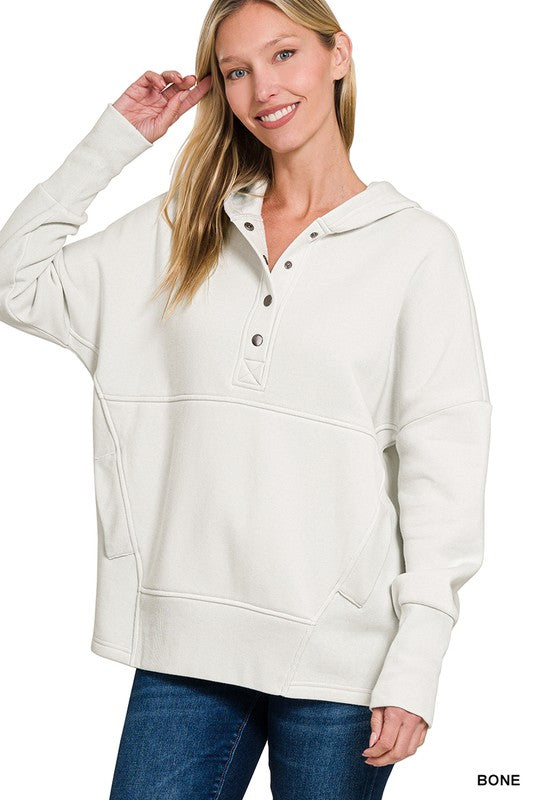 Addie Snap Front Fleece Hoodie