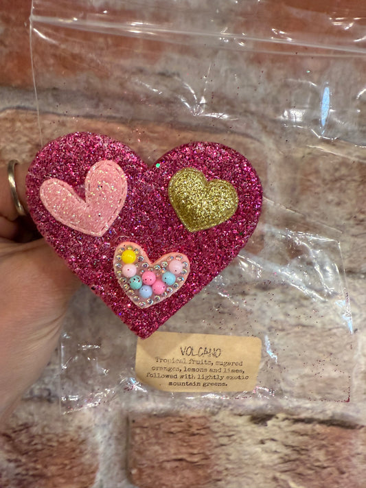 Heart Vent Clip Freshie - Volcano scent