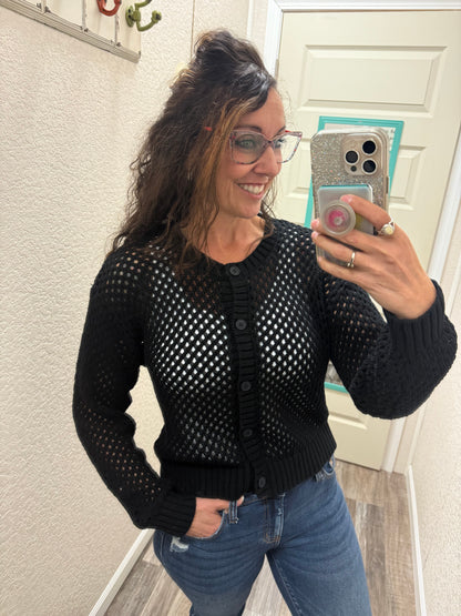 Nicki Crochet Sweater Cardigan