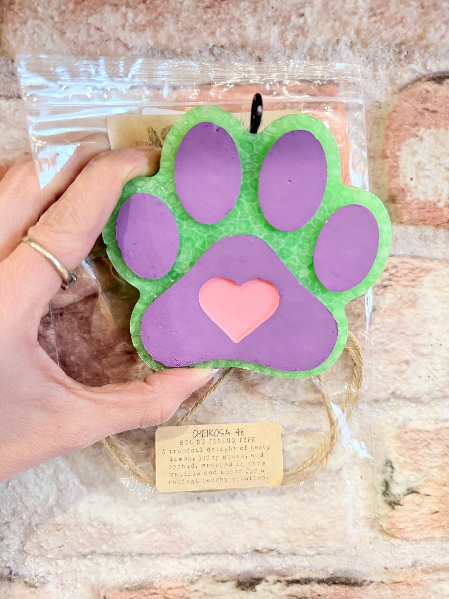 Paw Print Freshie - tropical beachy