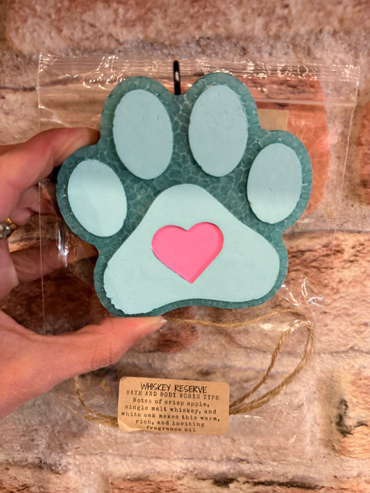 Paw Print Freshie - whiskey reserve Scent { Apple - whisky - oak}