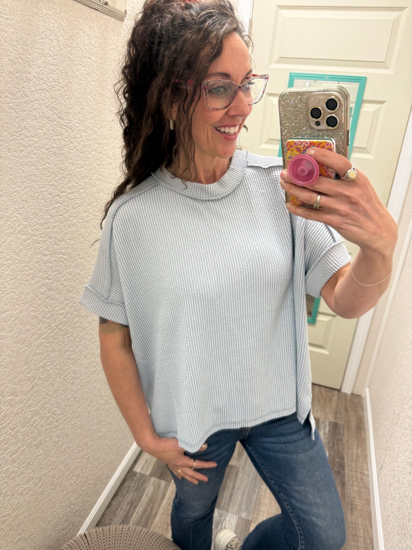 All Seasons Corded Short Sleeve Tops