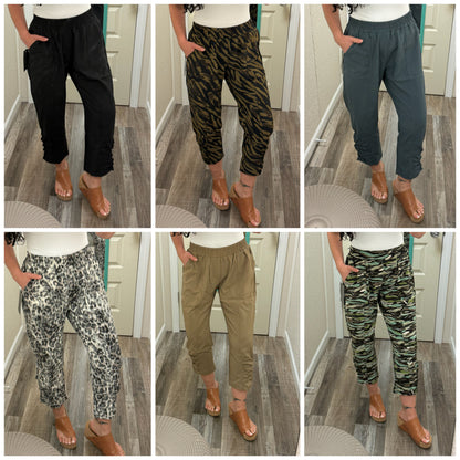 Swishie Swooshie Capris With Side Ruching