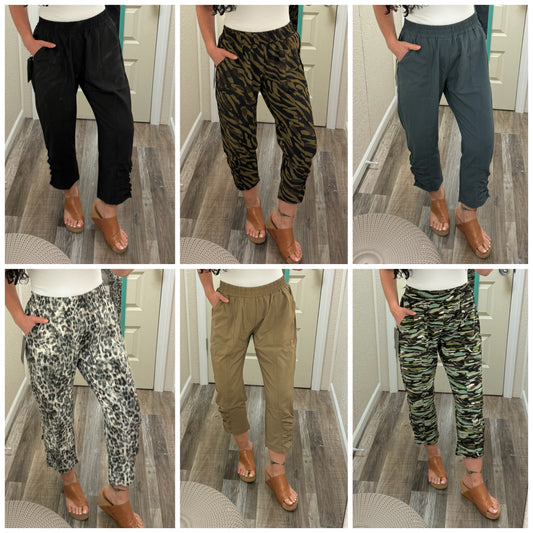 Swishie Swooshie Capris With Side Ruching