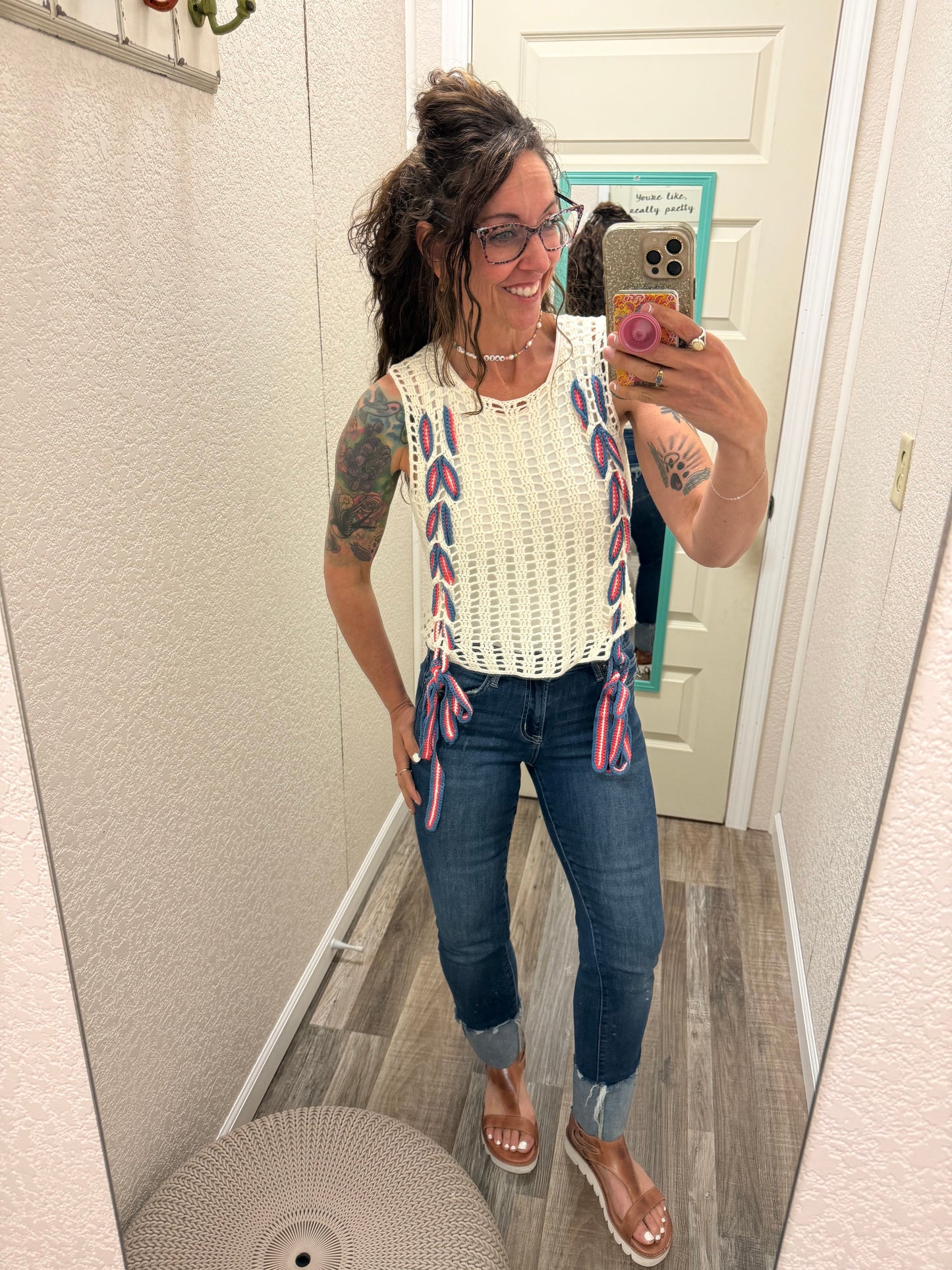 Freedom Open Knit Sleeveless Top