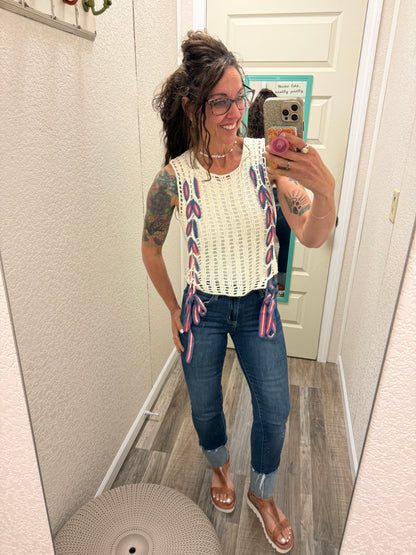 Freedom Open Knit Sleeveless Top