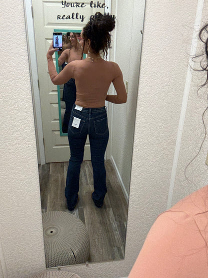 Sustainability High Rise Trouser Hem Bootcut Vervet Jeans