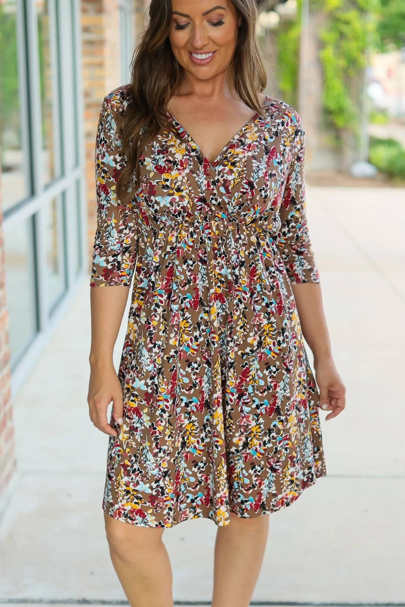 Misty Dress - Mocha Floral