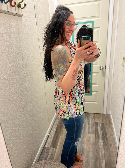 Jaw Dropping Floral One Shoulder Top