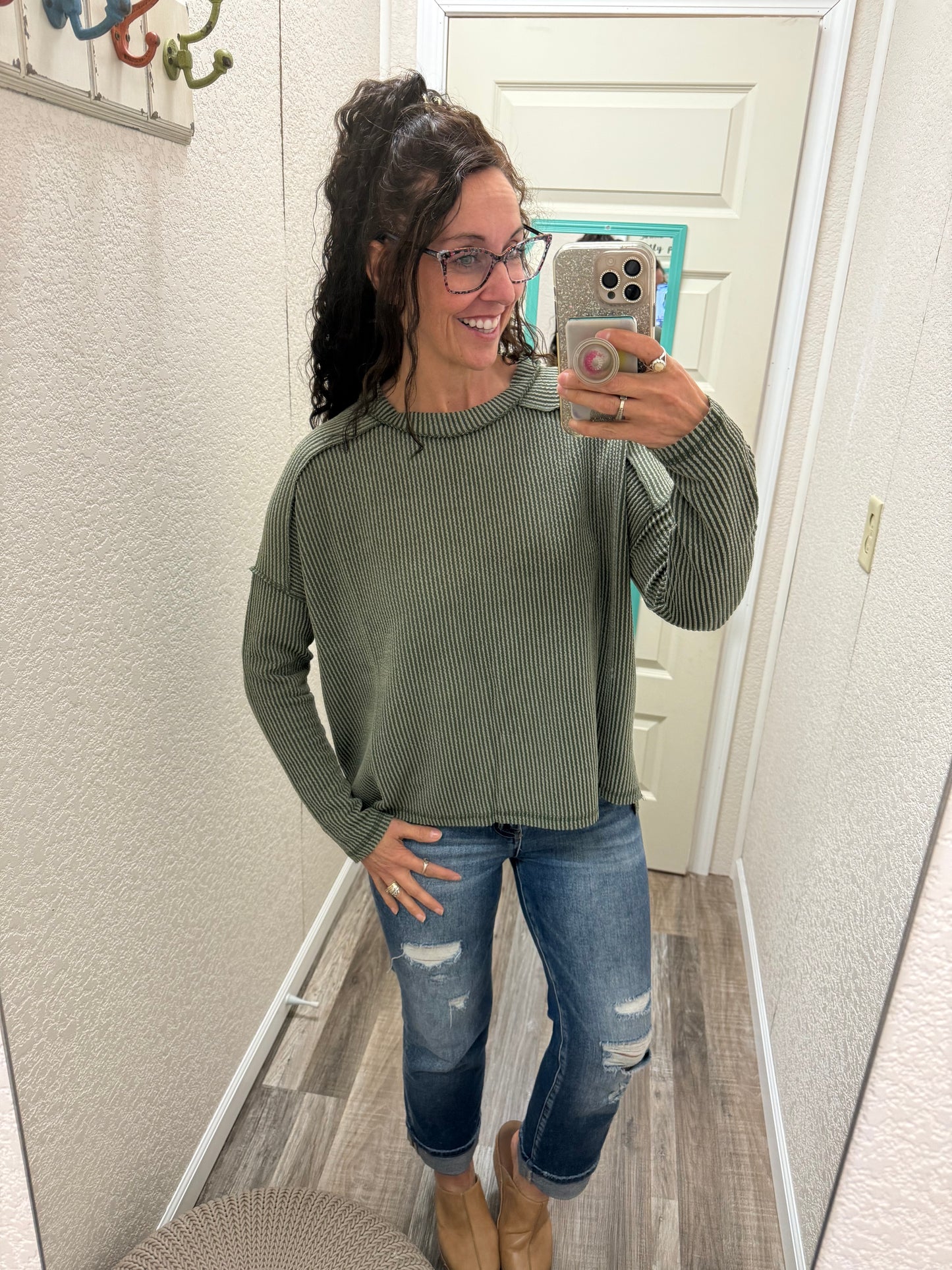 Alyssa Ribbed Long Sleeve Top